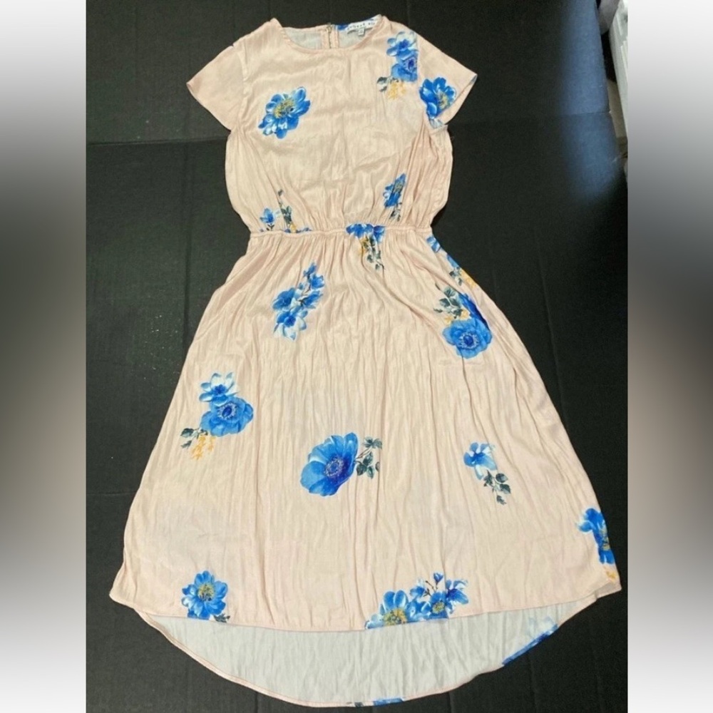 Floral Dress with Blue Accents